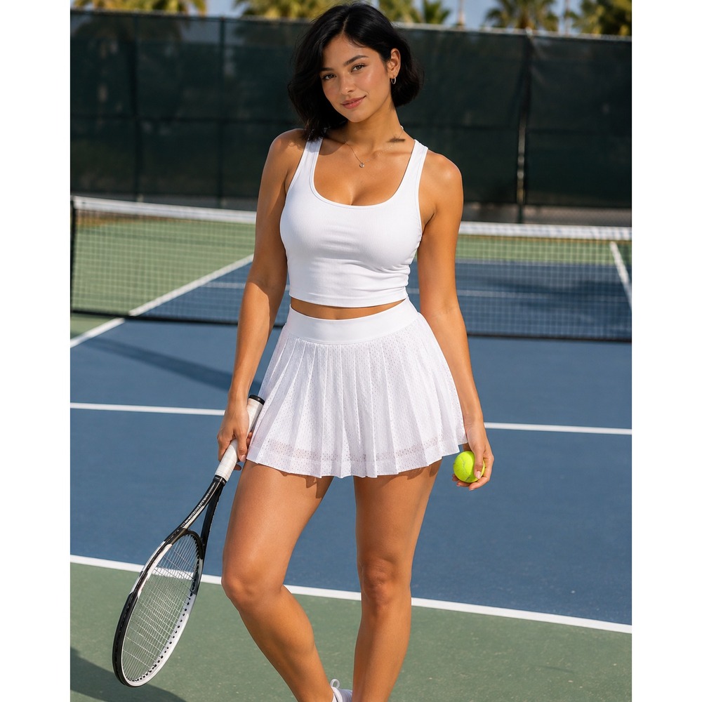 PINK Victoria's Secret Womens Size Small White Mini Pleated Tennis Skort